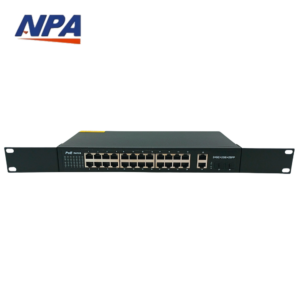 Gigabit 24 Port POE 24GE + 2 Uplink + 2 SFP Unmanaged Ethernet Switch 48V 52G Capacity
