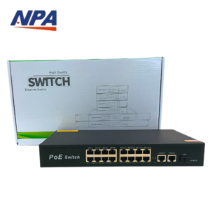 Unmanaged POE Ethernet Switch 16 Port 16FE+2+1 SFP Uplink Gigabit QoS 250m