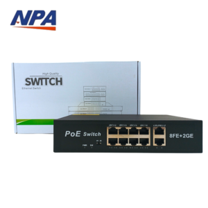 Unmanaged POE Switch 48V 8 Port + 2 Uplink Gigabit QoS AP-1028KE