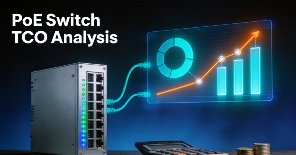 PoE switch total cost of ownership (TCO) analysis - low-cost vs industrial-grade switch cost comparison